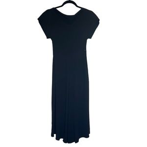 888-M M LAFLEUR Black Drape Front Short Sleeve Dress